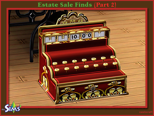 Sims 3 — Estate Sale Finds Cash Register Red by Cashcraft — A red antique cash register that will keep you finances in