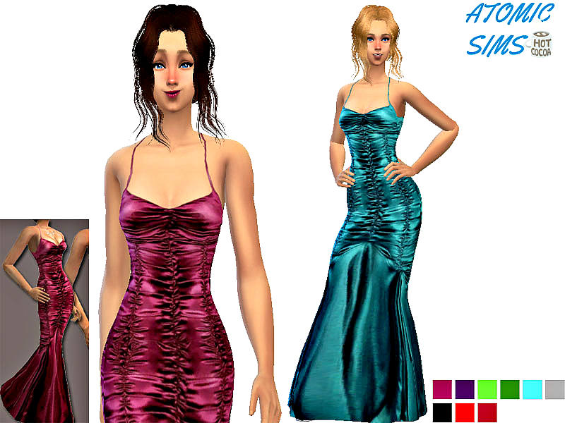 The Sims Resource - Wine red silk gown