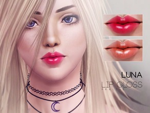 Sims 3 — Luna Lipgloss by Pralinesims — Glossy lips, 3 rec channels