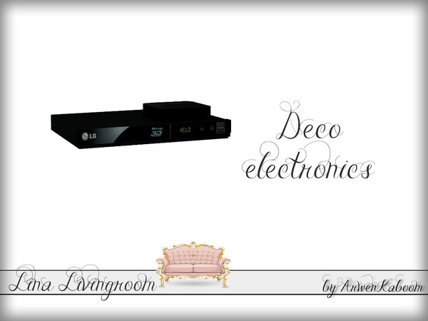 Sims 4 — Lina Livingroom - Deco Electronics  by ArwenKaboom — Decorative black electronics. 