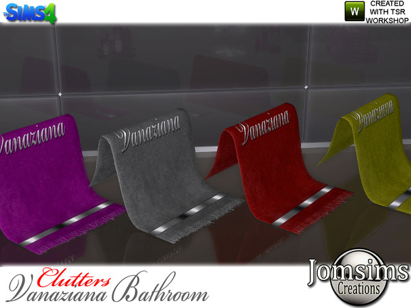 Sims 4 — vanaziana bathroom clutters towel deco for bathtub by jomsims — vanaziana bathroom clutters towel deco for