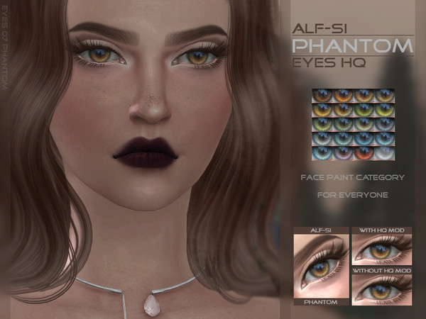 Sims 4 — Phantom - Eyes HQ by Alf-si — - face paint category; - all ages and genders; - humans and aliens; - 20 colors; -