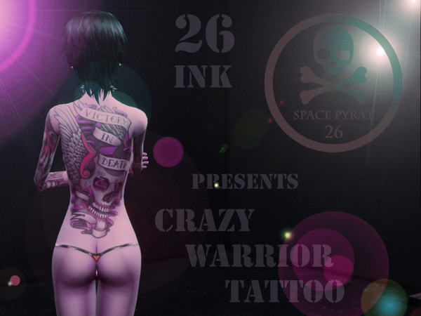 Sims 4 — 26 Ink - Crazy Warrior Tattoo by SpaCePyRaT — 26 Ink presents: Crazy Warrior Tattoo (Male and Female Version)
