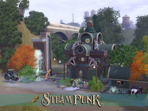 Sims 3 — Steampunk by fredbrenny — Quaint place, designer Steampunk house. The Quackenfish residential lot. The architect