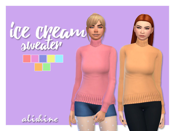 Sims 4 — Ice cream sweater by alishinee — ice cream sweater (has 7 colour options) it is base game item DO NOT CLAIM AS