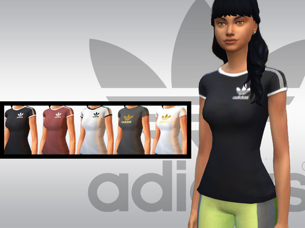 Sims 4 — Adidas_top_1001 by sofiamalibugr — Adidas t-shirt for females, young adults, adults and elders. Works with base
