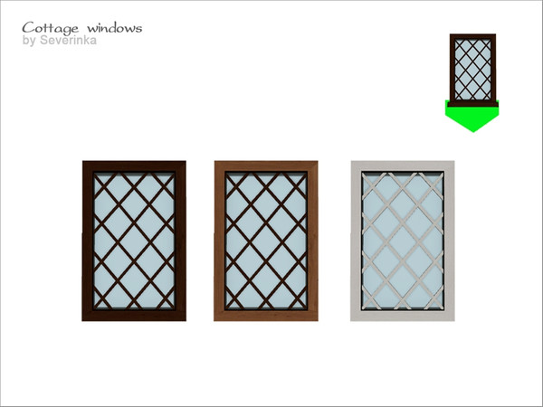 Sims 4 — Cottage diagonal window 1x1 2 by Severinka_ — Cottage diagonal window 1x1 v2 (footprint 1 cell) Set 'Cottage