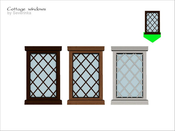Sims 4 — Cottage diagonal window 1x1 3 by Severinka_ — Cottage diagonal window 1x1 v3 (footprint 1 cell) Set 'Cottage