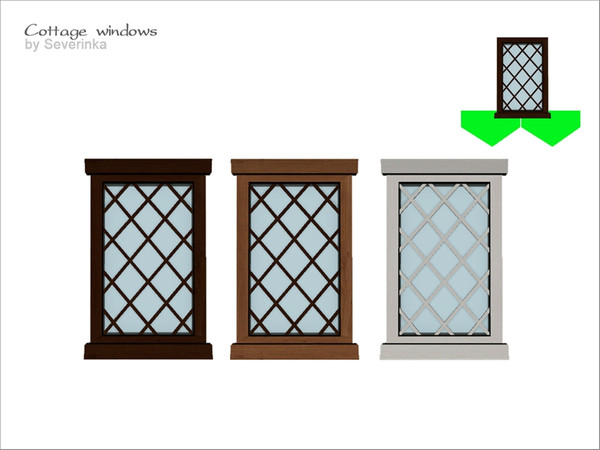 Sims 4 — Cottage diagonal window 1x2 3 by Severinka_ — Cottage diagonal window 1x1 v3 (footprint 2 cell) Set 'Cottage