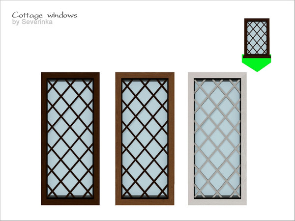 Sims 4 — Cottage diagonal window long 1x1 by Severinka_ — Cottage diagonal window long 1x1 (footprint 1 cell) Set