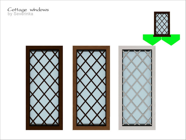 Sims 4 — Cottage diagonal window long 1x1 by Severinka_ — Cottage diagonal window long 1x1 (footprint 2 cell) Set