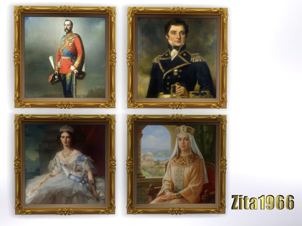 Sims 4 — Royal Historic Paintings by ZitaRossouw2 — Maxis Match recolor Base game item Stand alone - other color swatches