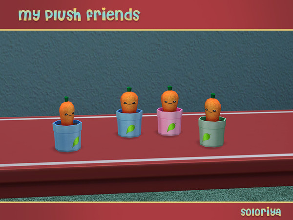Sims 4 — My Plush Friends Mister Carrot, Decorative Toy by soloriya — Carrot in a pot, decorative toy. 4 color