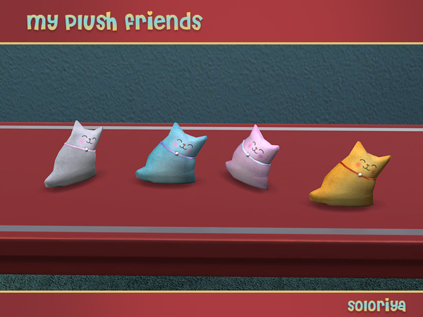 The Sims Resource - My Plush Friends Lazy Cat, Decorative Toy