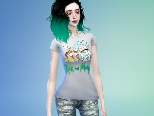 Sims 4 — Rick And Morty Shirts by MELANKOLISKA — 5 different kinds of Rick And Morty t-shirts!