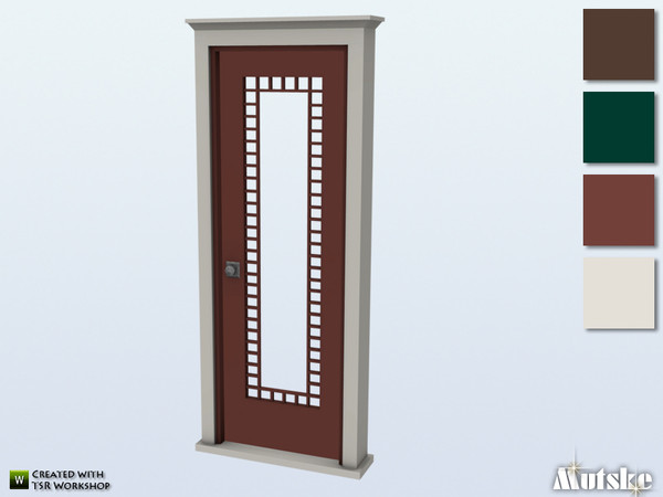 Sims 4 — Queen Anne Door Glass 1x1 by Mutske — This door is part of the Queen Anne Constructionset. Made by Mutske. 