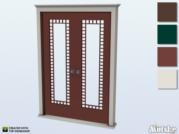 Sims 4 — Queen Anne Door Glass 2x1 by Mutske — This door is part of the Queen Anne Constructionset. Made by Mutske. 
