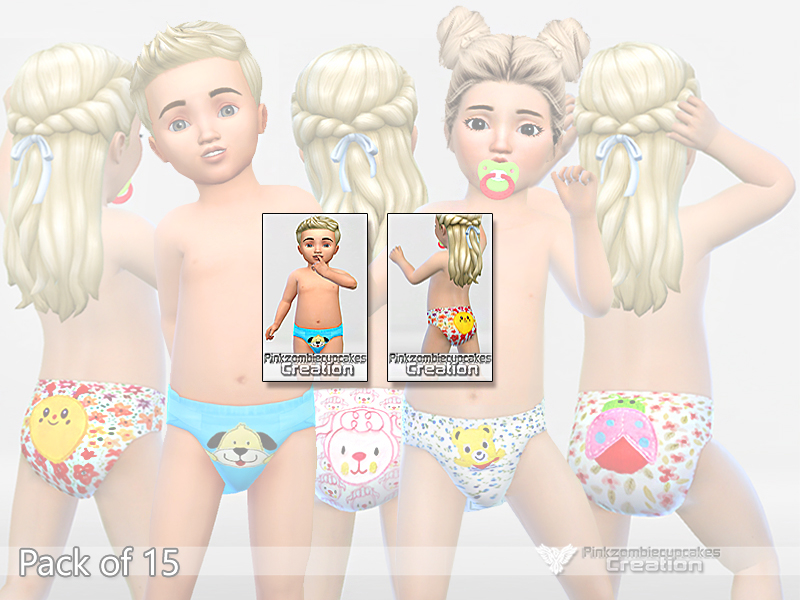 Sims 4 - Pretty Diapers Pack by Pinkzombiecupcakes - Available in 15 design...