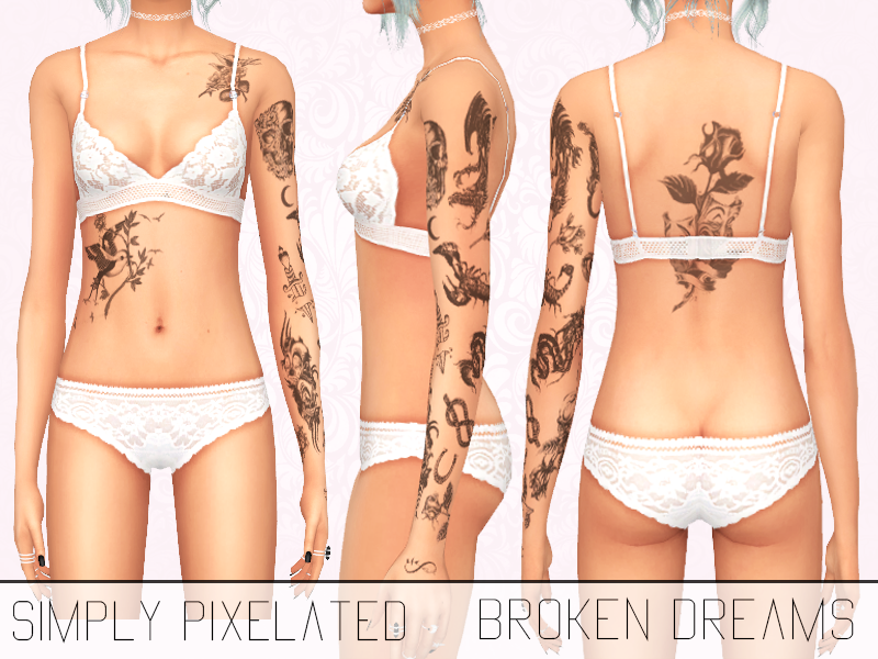 Sims 4 - Broken Dreams - Tattoo SimplyPixelated by Benevolence-c - -Comes I...
