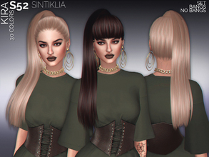 Sims 4 — Sintiklia - Hair set s52 Kira by SintikliaSims — HQ texture Long ponytail covered back and front of body with
