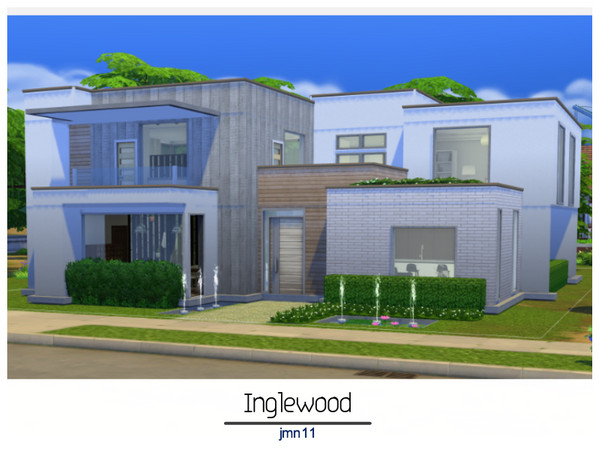 Sims 4 — Inglewood by jmn11 — Inglewood! a contemporary house with double height ceiling living room, 3 bedrooms for the