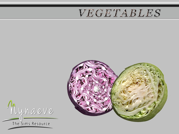 Sims 4 — Cabbage (half) by NynaeveDesign — Vegetables - Cabbage (half) Located in: Decor - Miscellaneous Decor Price: 54