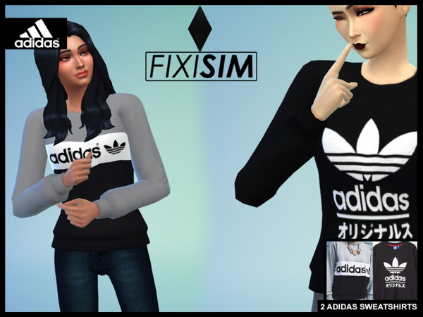 Sims 4 — 2 Adidas sweatshirt (Adidas + Adidas Japan) - Spa Day needed by FixiSim — Two Adidas sweatshirt, original design