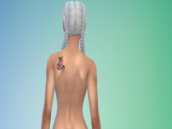 Sims 4 — Fox Back Tattoo by LucidaSims — A cute fox tattoo for your sims. Enjoy!