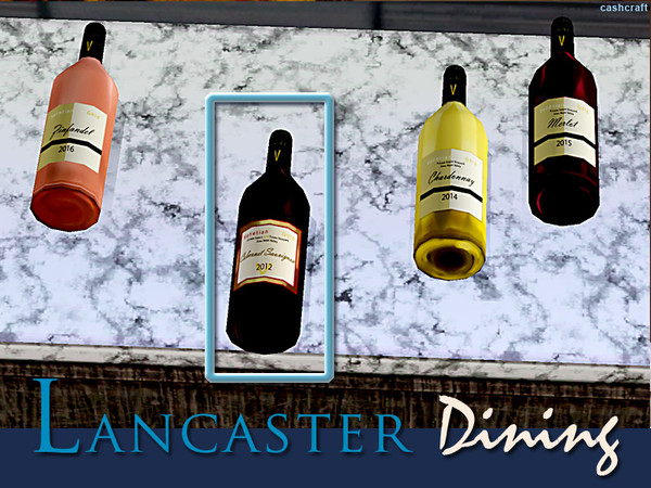 Sims 3 — Lancaster Dining Bottle of Cabernet by Cashcraft — Venetian Gold Cabernet Sauvignon wine is the perfect taste