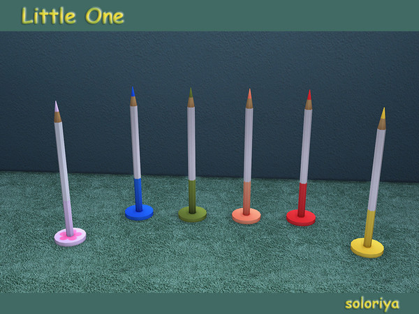 Sims 4 — Little One Decorative Pencil by soloriya — Big decorative pencil. Part of Little One set. 6 color variations.