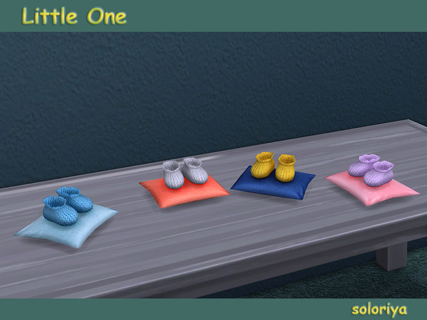 Sims 4 — Little One Baby Boots on a Pillow by soloriya — Decorative baby boots on a pillow. Part of Little One set. 4