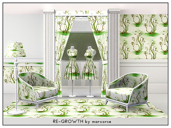 Sims 3 — Regrowth_marcorse by marcorse — themed pattern: fire damaged trees coming alive with new growth