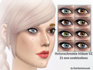 Sims 4 — Heterochromia Iridum V2 by DaInbetweenah — There are 21 different combinations of eye colors; some of which are
