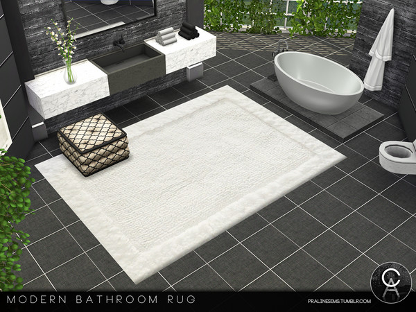 Sims 4 — Modern Bathroom Rug by Pralinesims — By Pralinesims