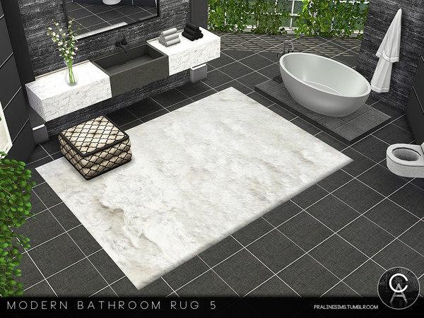 Sims 4 — Modern Bathroom Rug 5 by Pralinesims — By Pralinesims