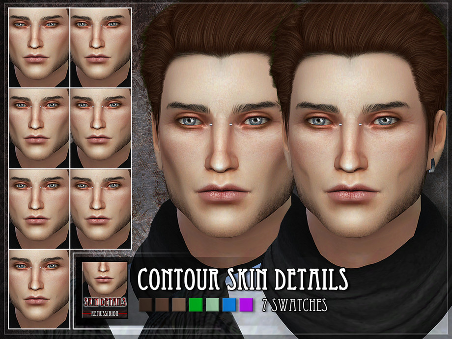 Sims 4 — Skin details by RemusSirion — Contouring skin details for TS4 - 7 swatches - HQ compatible (see creator's notes)