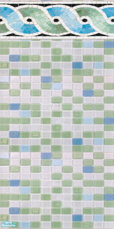 Sims 2 — Catalina Pool Tile Wall by kittyispretty69 — Part of a set of beautiful tile designed for use in swimming pools.