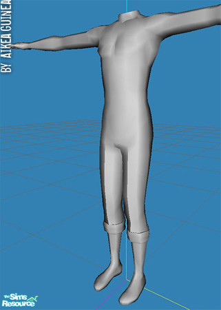 Sims 2 — Barefoot Cuffed Pants - Mesh AG12 by aikea_guinea — Mesh for Barefoot Cuffed Pants for Adult Males (AG12). Base