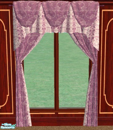 Sims 2 — D2DFloral Pink - Tie Back Curtains by D2Diamond — This floral design brings a touch of class, and elegance for