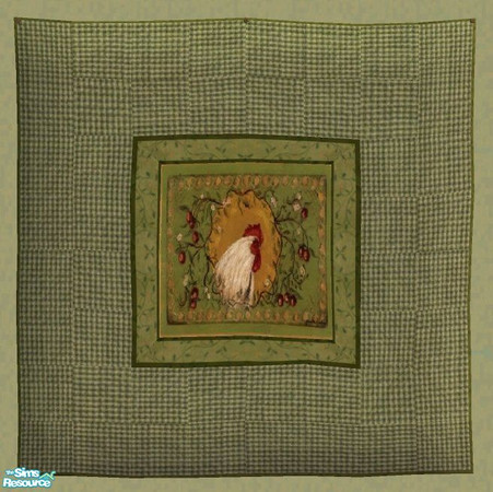 Sims 2 — Country Rooster Wall Quilt by RhondaBlonda — 