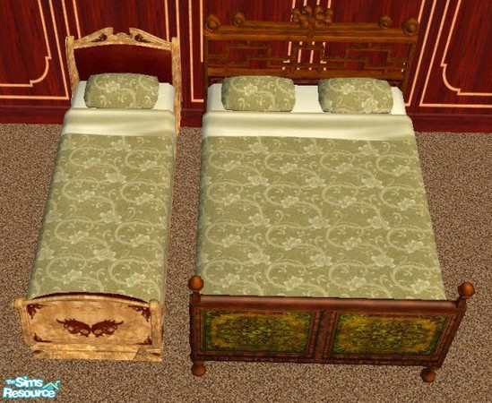 Sims 2 — D2DFloral Beige - Bedding by D2Diamond — This floral design brings a touch of class, and elegance for any home.