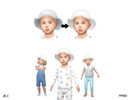 Sims 4 — [megu] knitted sun hats for toddler by Megucho — include some fresh cleaned white one and knitted one.