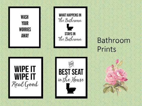 Sims 4 — Bathroom Prints by Rosannep — Recolor of a base game painting