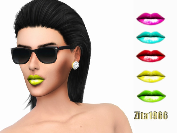 Sims 4 — Yellow Gloss Lipstick by ZitaRossouw2 — Maxis Match Recolor Stand Alone Item Base game item Part of a 5 way set
