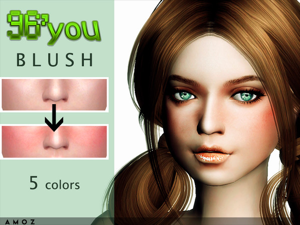 Sims 4 — Amoz [96 YOU] Blush by amoz2 — New blush for your sims. Detailed skin in the blushing area. - 5 Colors - Custom