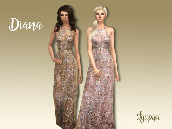 Sims 4 — Diana by laupipi2 — Hello February! New embellished dress with lots of details perfect for special occasions.