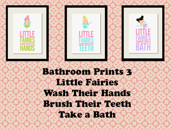 Sims 4 — Bathroom Prints 3 by Rosannep — Recolor of a base game painting