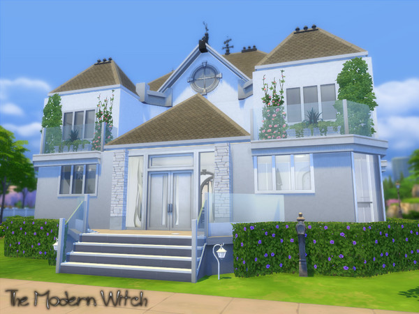 Sims 4 — The Modern Witch - Mansion by witchysim — This modern mansion for witches includes 4 bed (incl. Butler's), 4