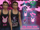Sims 4 — Male D.Va Tank Top by Luna-Moth — Own some noobs in a D.Va themed tank! (Unfortunately my pc is old and has to