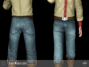 Sims 3 — Jeans Western style by Shushilda2 — Set clothing for cowboys from the Wild West Jeans: - new mesh - 4